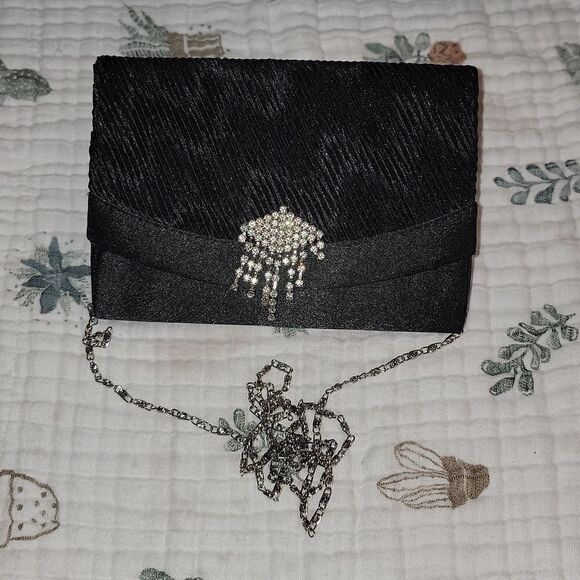 Cruise Club Evening Bag Bling Convertible Purse Crossbody Clutch Black NWOT - Picture 1 of 5